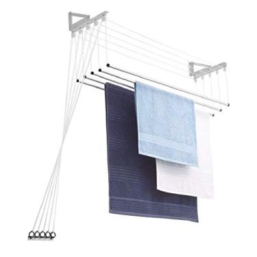 Imagem de Varal Individual Teto Parede 5 Varetas Alumínio 100cm