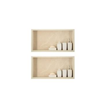 Imagem de 2 X Nicho Em Porcelanato P/Banheiro 60x30x10 Cm (Bege 60)