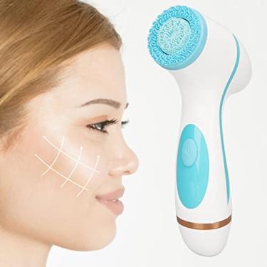 Imagem de Escova de Limpeza Facial Esfregador Facial Elétrico Esfoliante Dispositivo de Limpeza Giratório À Prova D'água Limpeza Profunda Recarregável Silicone Máquina de Spa Facial Com 3
