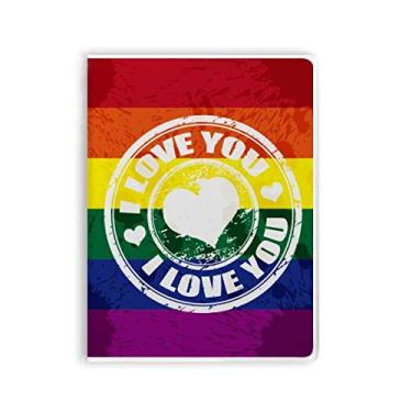Imagem de Caderno Love LGBT Rainbow com capa de goma para caderno de anotações