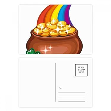 Imagem de Clover Shine Rainbow Ireland St.Patrick's Day conjunto de cartão postal aniversário correspondência cartão de agradecimento