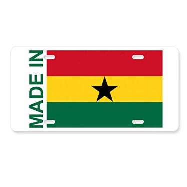Imagem de DIYthinker Etiqueta de aço inoxidável para decoração de placa de licença Made in Ghana Country Love