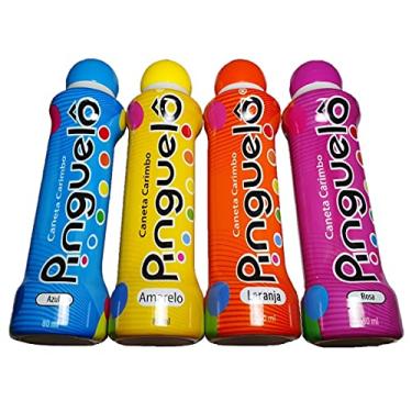 Imagem de Kit 4 Caneta Carimbo Pinguelô De 80ml Marcador De Bingo