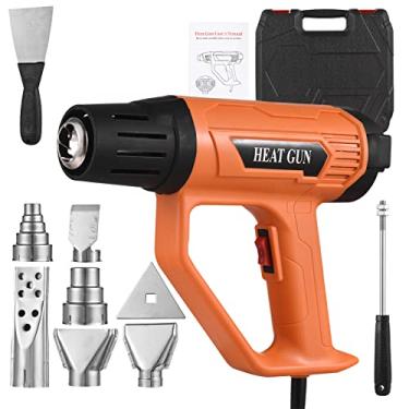 Imagem de Chusui 2000W Kit de Pistola de Ar Quente Industrial Pistola de Ar Quente Aquecimento Rápido LCD Digital Portátil com Temperatura Controlada Soprador de Calor Elétrico Temperatura Ajustável 50~650℃ QL