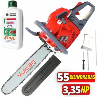 Imagem de Motor Serra Profissional Vulcan VSL550P á Gasolina 2T 55CC 3,35HP Com Sabre de 18 Poleg...