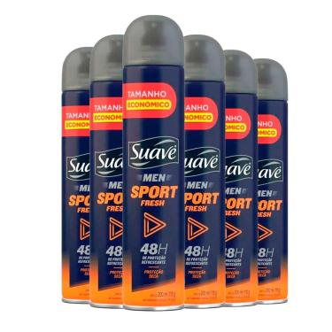 Imagem de Kit Desodorante Aerosol Suave Men Sport Fresh 200ml C/6 Unidades