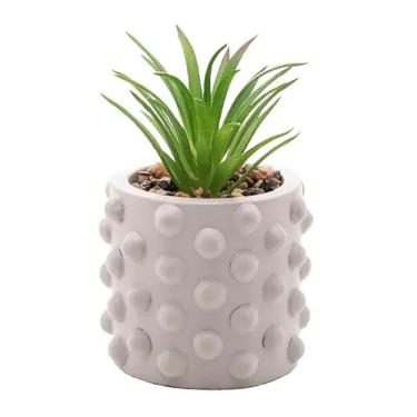 Imagem de Cachepot de Cimento C/Suculenta Bubbles Cinza Claro 7,5cm 61578 - Wolff