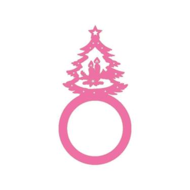 Imagem de Porta Guardanapo árvore De Natal Kit Com 4 Peças 4,5cmx8,5cm - Cria Arte Laser Rosa