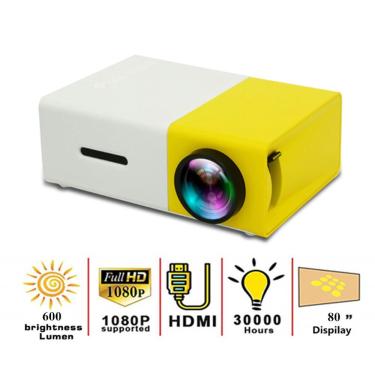 Imagem de HD 1080P LED Mini Projetor hdmi USB Beamer Áudio Portátil