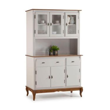 Imagem de Cristaleira Arca e Oratório 6 Portas 2 Gavetas com Pés Luis Xv 60632 Linz Móveis - Off White/Imbuia