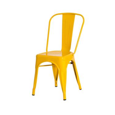 Imagem de Cadeira Tolix Iron Design Amarela Aço Industrial Sala Cozinha Jantar Bar