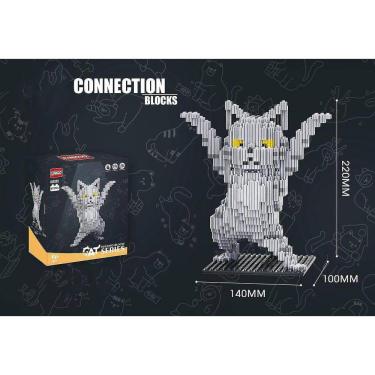 Imagem de Cat 3d Blocos de Conexão Diy Animal Building Tijolos Micro Lo