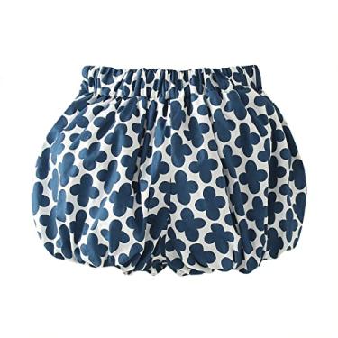 Imagem de Shorts de dança para meninas 14 shorts jogger verão algodão casual floral shorts ativos shorts de elastano infantil, Azul, 2-3T