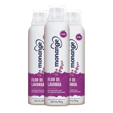 Imagem de Kit Desodorante Aerosol Monange Flor De Lavanda 90g - 3 unidades