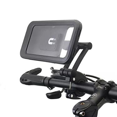 Imagem de DAGIJIRD Suporte de telefone giratório de 360° para guidão de bicicleta à prova d'água para guidão de 22-28 mm