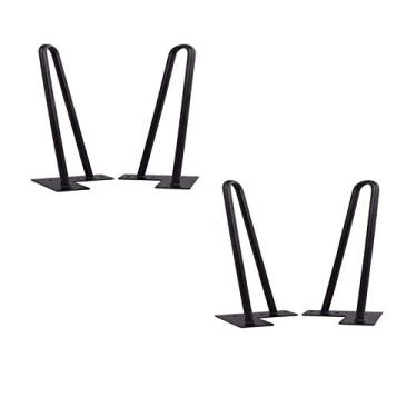 Imagem de Conjunto de 4 pernas de sofá de madeira, pés de móveis de mesa de café afunilados, pernas de substituição de armário, com placa de montagem e parafusos e tapetes antiderrapantes para sofá mesa cadeira