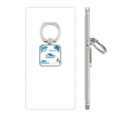 Imagem de Anel de celular quadrado de biologia golfinho do oceano azul suporte suporte universal presente