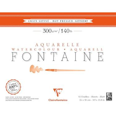 Imagem de CLAIREFONTAINE Papel Para Aquarela Fontaine 24X30Cm 300G, Branco