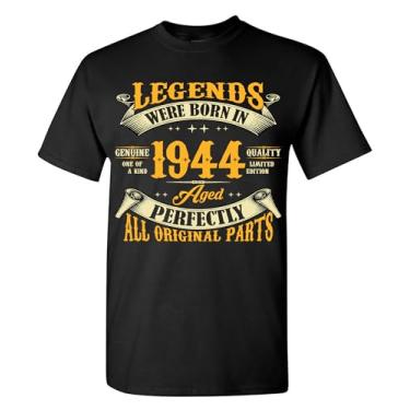 Imagem de Camiseta masculina de aniversário de 80 anos, Legends were Born in 1944, vintage 80 anos, Nº 1, preto, G