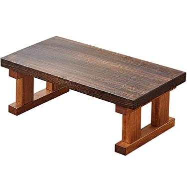 Imagem de Mesa de janela pequena mesa de centro dobrável mesa baixa tatami mesa de chão sentada casa pequena mesa de centro (cor: marrom, tamanho: 60 * 35 * 24,5 cm) (marrom 60 * 35 * 24,5 cm)