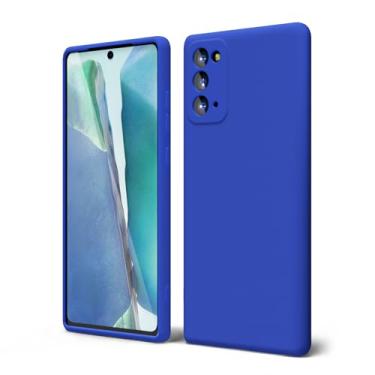 Imagem de oakxco Capa de telefone de silicone líquido para Samsung Galaxy Note 20, linda e fina borracha macia TPU capa de gel lisa para mulheres e meninas, proteção sólida fosca e à prova de choque, azul royal