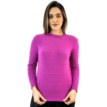 Imagem de Blusa Tricot Nacional Lã Casual Manga Longa Feminina-Feminino