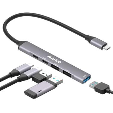 Imagem de MAIWO 5-Port USB-C Hub com 100W PD Power e Type-C/USB3.0/USB2.0, Ultra-Slim USB 3.0 Splitter Expander para MacBook, iMac, Dell XPS, Lenovo Thinkpad, HP Laptop, Desktop, PC, Xbox, USB Flash Drive