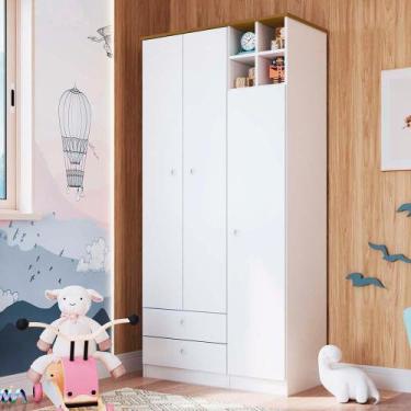 Imagem de Guarda Roupa Infantil Com Nichos Branco House Art In Móveis