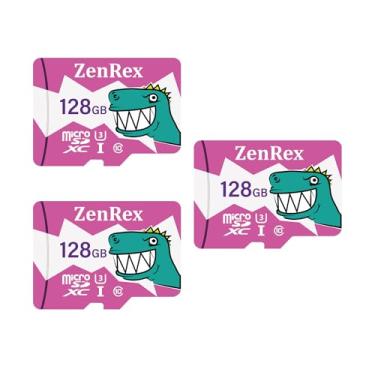 Imagem de ZenRex Pacote de 128 GB de 1, cartão de memória Micro SDXC de alta velocidade 4K UHD Full HD C10 U3 A1 para câmera tablet smartphone com adaptador