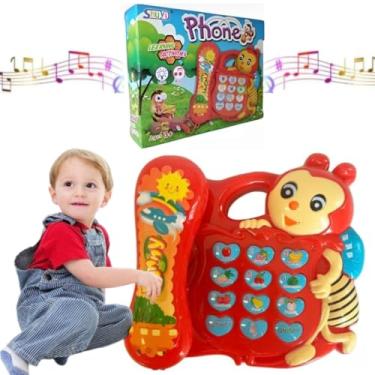Imagem de TELEFONE musical infantil com luz e som ABELHA UNICORNIO animais TELEFONINHO piano didatico educativo interativo brinquedo ESTIMULA APRENDIZADO SENTIDOS 12 TECLAS