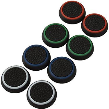 Imagem de 4 Pair / 8 Pcs Replacement Silicone Thumb Grip Stick Analog Joystick Cap Cover for Ps3 / Ps4 / Ps5 / Xbox 360 / Xbox One/Game Controllers Black