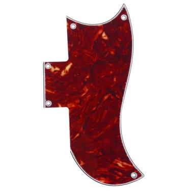 Imagem de Musiclily Pro 5 Furos Escudo Pickguard para Guitarra UA Les Paul Americano SG Half Face, 4 Camadas Vintage Tortoise
