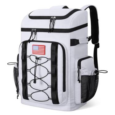 Imagem de Maelstrom Mochila térmica, macia e leve à prova de vazamento, bolsa térmica com 50 latas, mantém 50 latas quentes/frias por até 16 horas, lancheira impermeável para homens e mulheres - branca