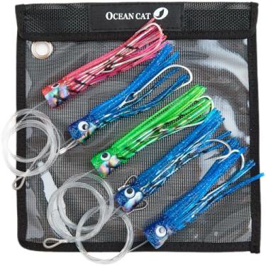 Imagem de OCEAN CAT Iscas para pesca em água salgada para pesca em água salgada com gancho para pesca em água salgada para peixes Wahoo Tuna Mahi Golfinho Sailfish (cores mistas, 15 cm)