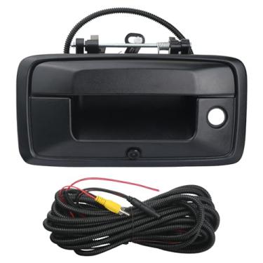 Imagem de omoZone Alça de porta traseira da câmera de reserva, alça de trava de porta de elevação com fechadura compatível com Chevrolet Chevy Silverado Sierra 1500 2014-2015, substitui 23128692