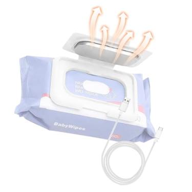 Imagem de Aquecedor de Lenços Umedecidos, Aqueça Rapidamente 4-5 Lenços Umedecidos, Alimentado por USB, Material ABS para Troca de Fraldas Em Climas Frios, Azul (WHITE)