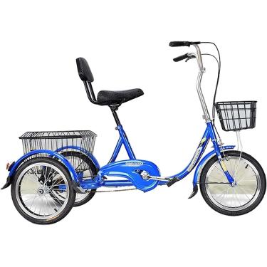 Imagem de Triciclo adulto de 3 rodas - bicicleta, triciclo adulto de 16 polegadas, bicicleta de 3 rodas com cesta grande Triciclo para idosos para compras, piqueniques, exercícios, recreação, triciclo