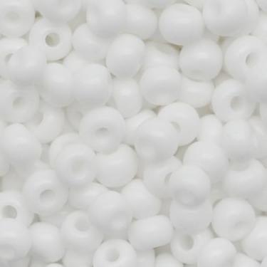 Imagem de Miçanga Canjicão 2/0=6,1mm Preciosa Jablonex 50g Cores Leitosas Guias Brajás Colares Pulseiras Umbanda e Candomblé (Branco (03050))