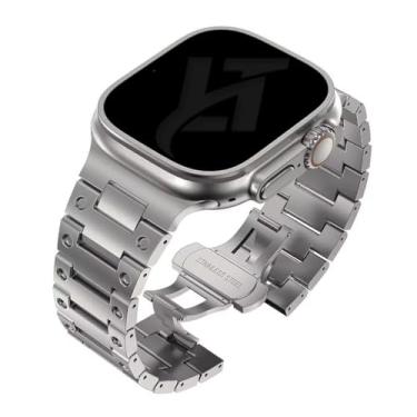 Imagem de Pulseira Metal Royal Prestige LTimports compativel com Apple Watch Ultra/Ultra2 49mm e Apple Watch 46mm 45mm 44mm 42mm (LT-Titanio)