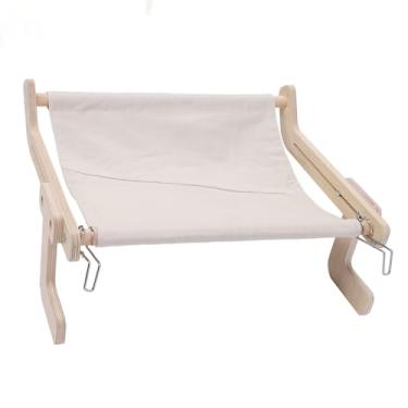 Imagem de Poleiro de Janela para Gato, Estrutura de Madeira Resistente Poleiro de Janela de Peitoril de Gato Redes Grandes para Gatos Prateleira de Assento de Cama Suporte de Parede Rede