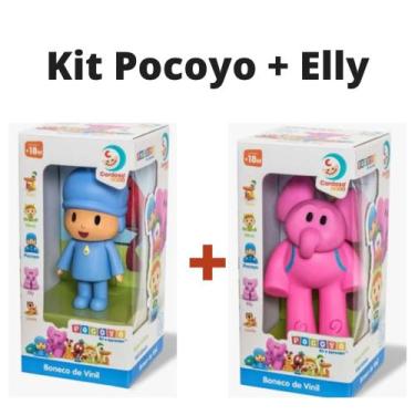 Imagem de Turma Do Pocoyo Kit 2 Bonecos Vinil Pocoyo + Elly - Cardoso Toys