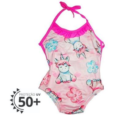 Imagem de Maiô Infantil Engana Mamãe Unicórnio Proteção Uv Praia Verão - anjo da