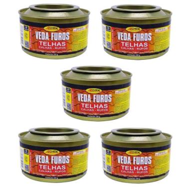 Imagem de Kit 5 Massa Veda Furos Trincas Fissuras Telhas 330g Allchem