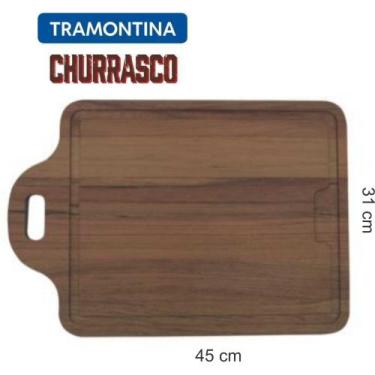 Imagem de Tabua para Churrasco Retangular Tramontina com alça 45 x 31 cm 13137/2