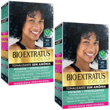 Imagem de Kit 2 Tonalizante Bio Extratus 111 Preto Azulado Tecnologia Profission
