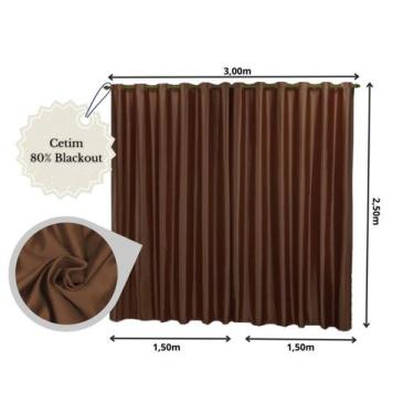 Imagem de Cortina 3 Metros Blackout Tecido Grosso Sala Quarto 3,00x2,50 - Rafael