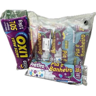 Imagem de Kit 10 saco de lixo em rolo 10 l p/ pia e banheiro perfumado - E A COS