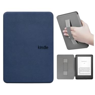 Imagem de Capa Para Kindle 11ª Geração 6” (Modelos 2022 e 2024 – C2V2L3 e RS23CV) – Auto Hibernação – Fechamento Magnético – Leve, Rígida, com Revestimento Interno em Microfibra e Alça de Suporte (Azul Marinho)