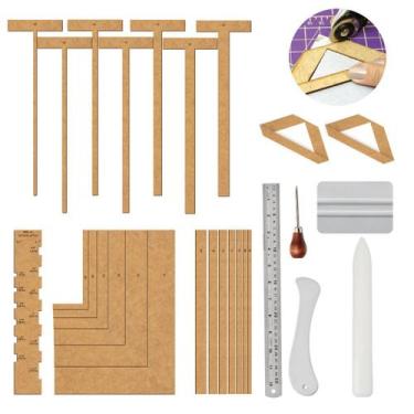 Imagem de Kit Gabarito Encadernação Wire-O Fio Cabelo Agulhão Espatula - Levolpe