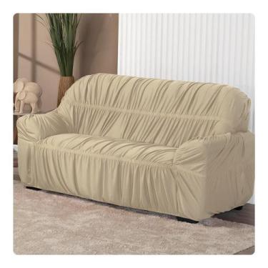 Imagem de Capa De Sofá Elasticada Malha 3 Lugares Avulsa Palha - Shop Casa Nobre